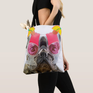 Bolsa Tote Cão das imagens de Getty com vidros de cocktail
