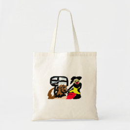Bolsa Tote Cão de Água Americano e senhora caminhando