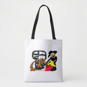 Bolsa Tote Cão de Água Americano e senhora caminhando