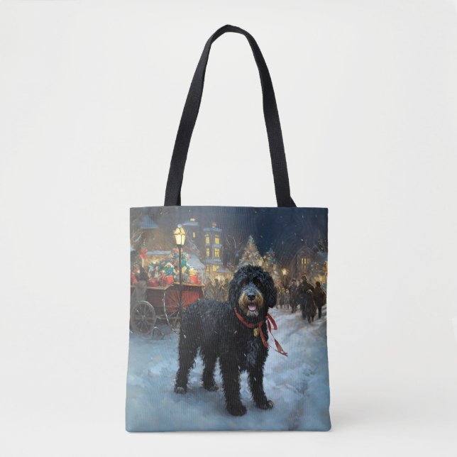 Bolsa Tote Cão de Água - Natal - Estação Festiva Portuguesa (Frente)