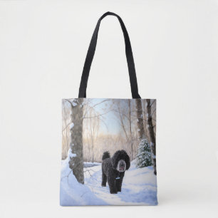 Bolsa Tote Cão de Água Português Deixe Nevar Natal