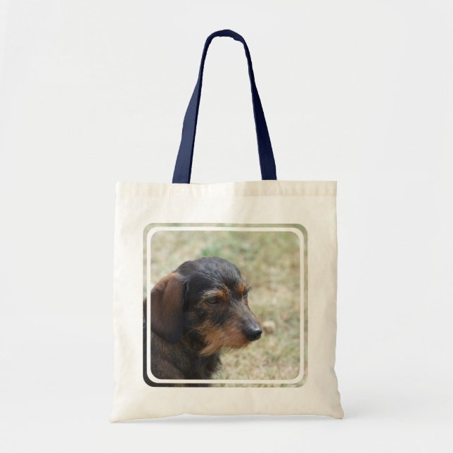 Bolsa Tote Cão de cabelo de Daschund do fio (Frente)