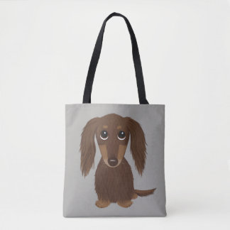 Bolsa Tote Cão-de-caju-dachshund, chocolate castanho-de-cabra