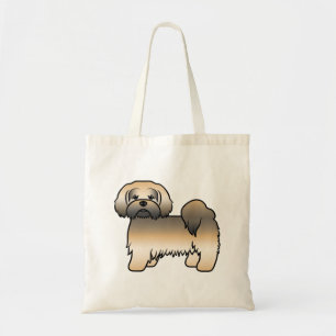 Bolsa Tote Cão de Cartografia Dourado Amarelo Lhasa Apso