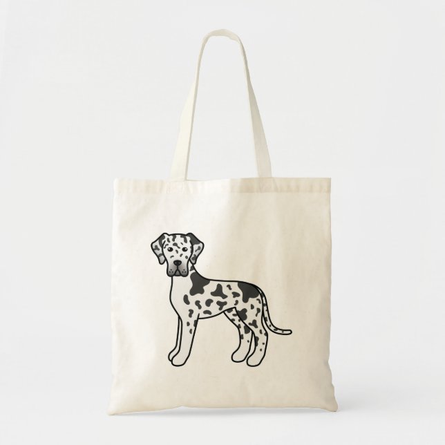 Bolsa Tote Cão-de-Cartografia Gelado-Danado de Harlequin (Frente)