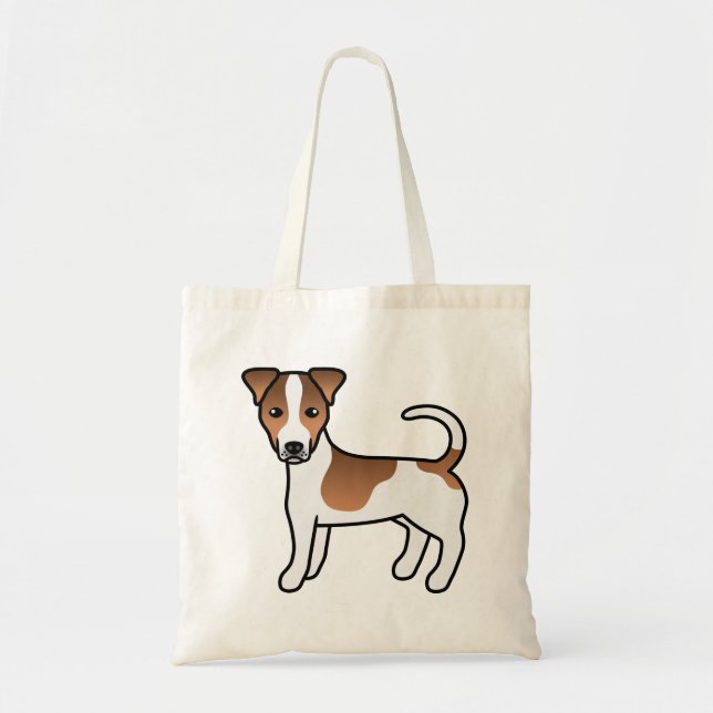Bolsa Tote Cão de Cartoon Brown Smooth Casaco Jack Russell Te (Frente)