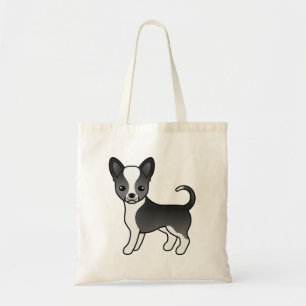 Bolsa Tote Cão-De-Cartoon Casaco Chihuahua Negro E Branco