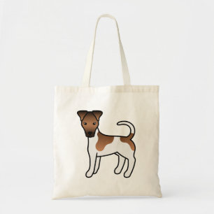 Bolsa Tote Cão de Cartoon Castanho Suave Raposa Suave Terrier