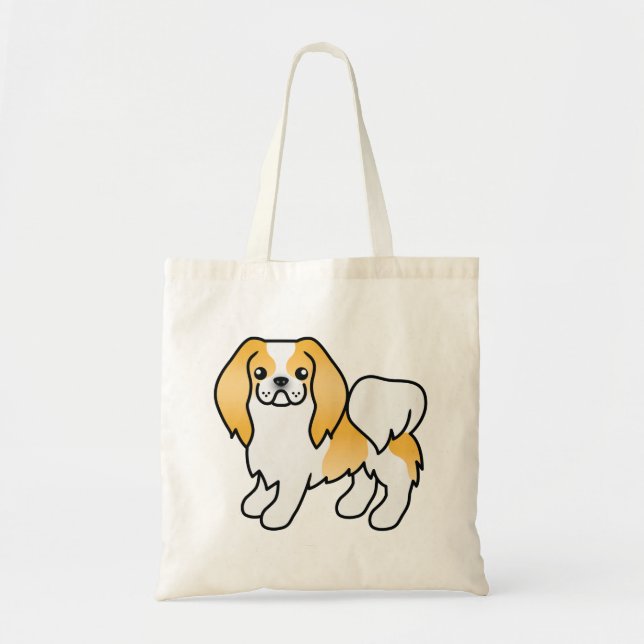 Bolsa Tote Cão-De-Cartoon De Limão E Branco Japonês (Frente)
