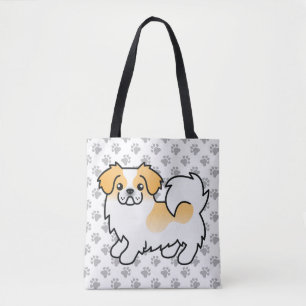 Bolsa Tote Cão de Cartoon Pintura Tibetana Espanhola