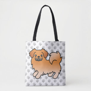 Bolsa Tote Cão de Cartoon Vermelho Tibetano - espanhol espanh