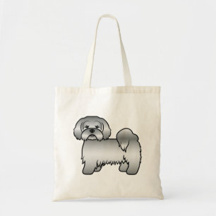 Bolsa Tote Cão-de-Cinza-prata Lhasa Apso