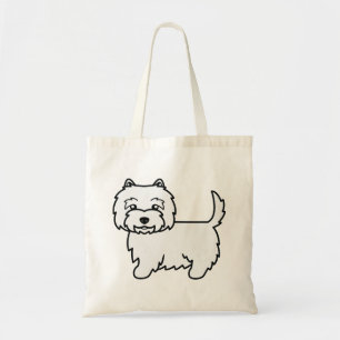 Bolsa Tote Cão de desenho animado branco de Terrier, West Hi