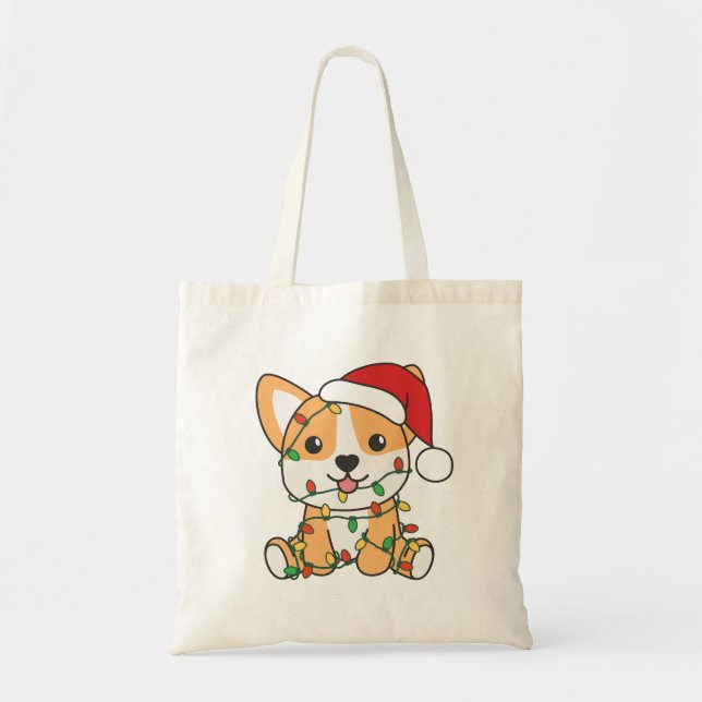 Bolsa Tote Cão de inverno de Corgi (Frente)