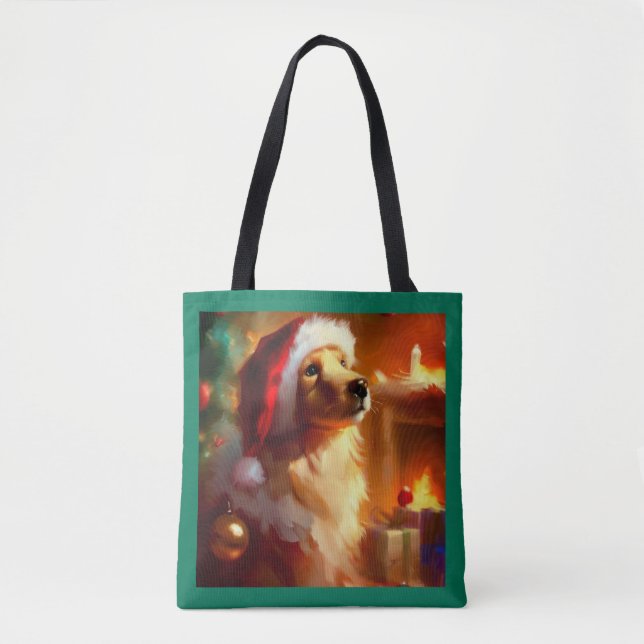 Bolsa Tote Cão de Natal 1 (Frente)