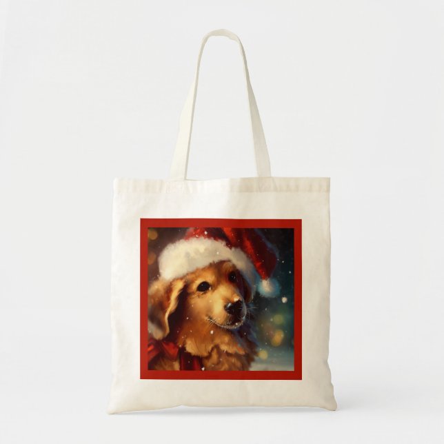 Bolsa Tote Cão de Natal 4 (Frente)