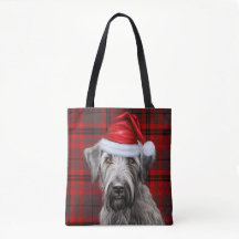 Cão de Natal Wolfhound Vermelho Xadrez Sazonal
