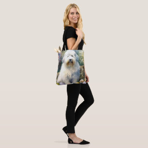 Bolsa Tote Cão de Ovelha do Inglês Antigo com Feriado de Ovos