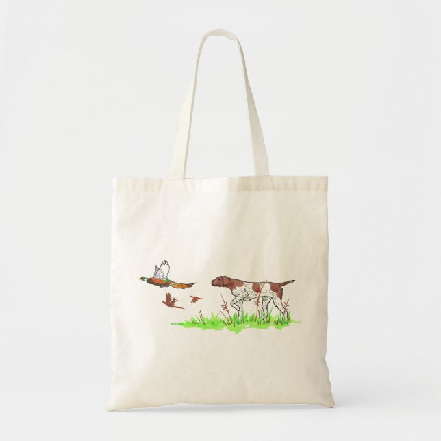 Bolsa Tote Cão-de-pássaro e faisões (Frente)