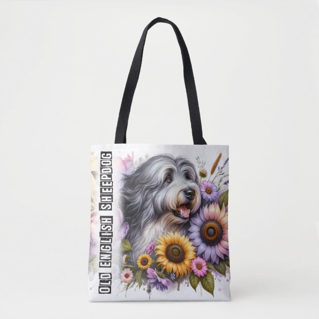 Bolsa Tote Cão de Pastoreio Inglês Antigo (Frente)