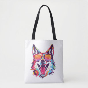 Bolsa Tote cão de praia de verão frigindo cachorro-doce-prese