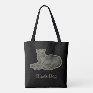 Bolsa Tote Cão. desenho do lápis.
