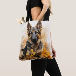 BOLSA TOTE CÃO DO GERMAN SHEPHERD DE ÁGUA