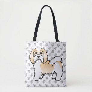 Bolsa Tote Cão e patas de Cartoon Cuecas Fawn e White Havanes