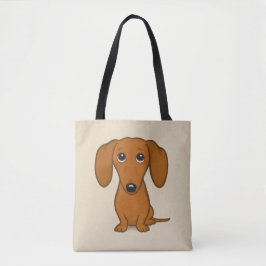 Bolsa Tote Cão engraçado vermelho bonito do Wiener dos