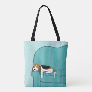 Bolsa Tote Cão feliz bonito do sofá do lebreiro  