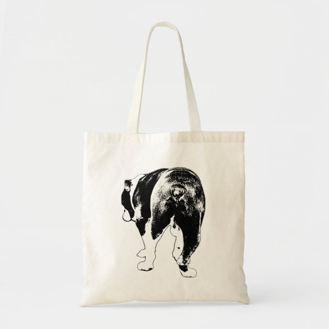 Bolsa Tote Cão-Grande Contrastante, Carrinho Festivo (Frente)