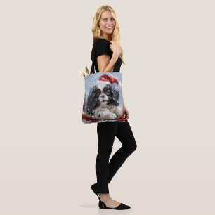 Bolsa Tote Cão Japonês Chin Natal Festivo