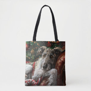 Bolsa Tote Cão Lobo Hound Natal Festivo