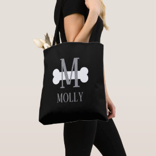 Bolsa Tote Cão passeador e babá de animais monograma personal