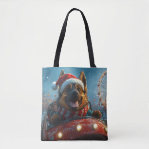 Bolsa Tote Cão Pastor Belga Montanha-russa Natal