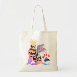 Bolsa Tote Cão Pet Memorial Watercolor Design Love