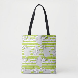 Bolsa Tote cão que joga o fundo do teste padrão