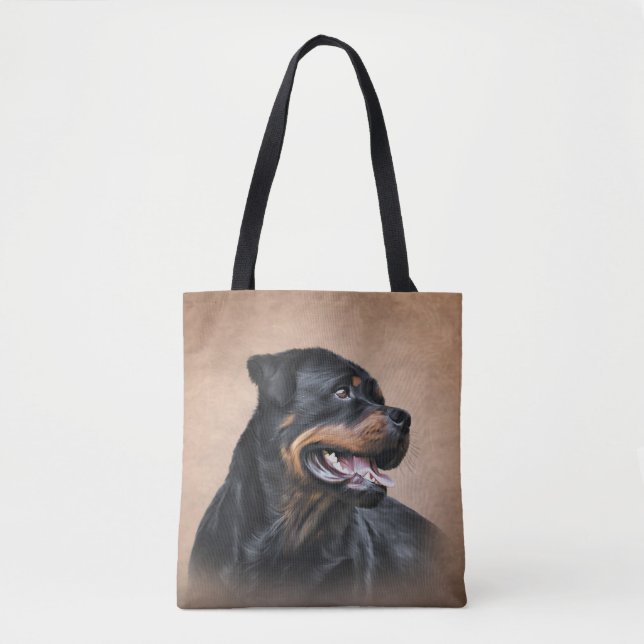 Bolsa Tote Cão rottweiler (Frente)