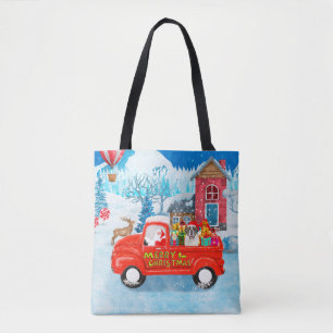 Bolsa Tote Cão São Bernardo Caminhão de Entrega de Natal na N