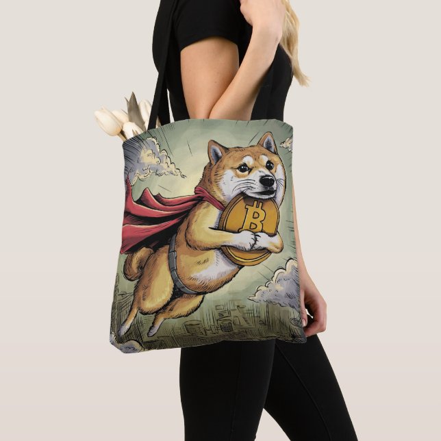 Bolsa Tote Cão Shiba Inu (Close Up)