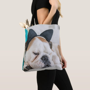 Bolsa Tote Cão sonolento das imagens   de Getty com Headband