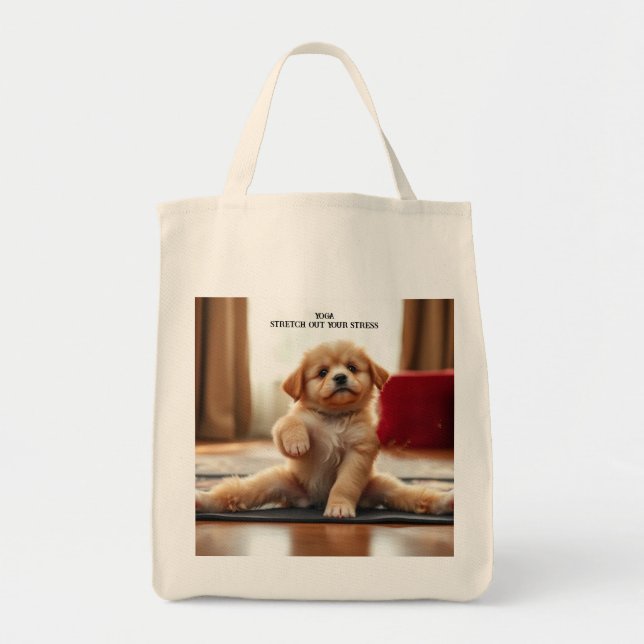 Bolsa Tote Cão Yoga (Frente)