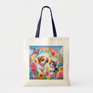 Bolsa Tote Cãozinho/cachimbo/arco-íris de gatinho