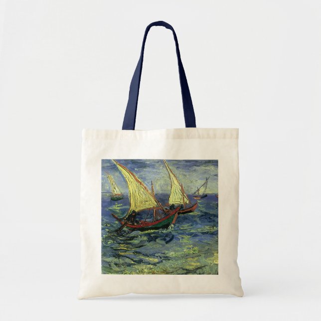 Bolsa Tote Capa de mar em Saintes Maries por Vincent van Gogh (Frente)