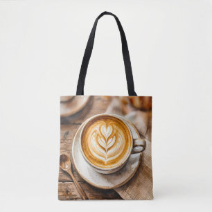 Bolsa Tote Capa de Xícara de Café Espresso em Aquarela Arte L