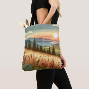 Bolsa Tote Capas de iphone Natural do País Colinas das Montan