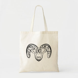 Bolsa Tote Capim/ovelha, tribal, preto e branco