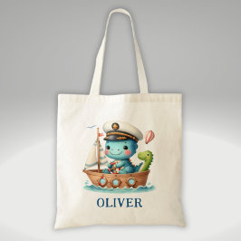 Bolsa Tote Capitão de Barco Dinossauro Trex Fofo 