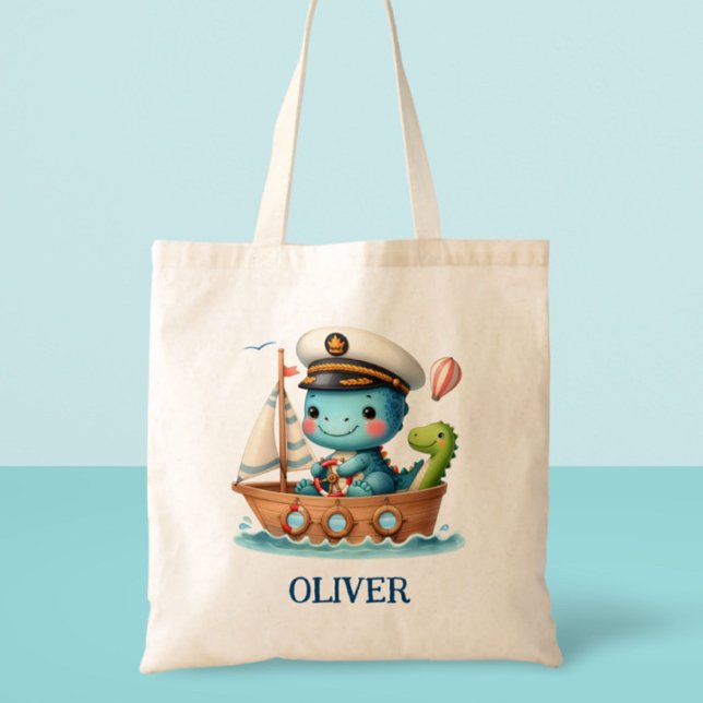 Bolsa Tote Capitão do veleiro Cute Trex (Criador carregado)