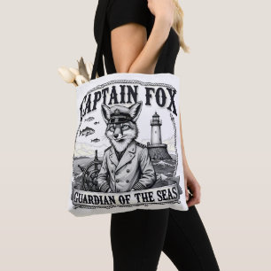 Bolsa Tote Capitão Raposa Guardião dos Mares Desenho Náutico